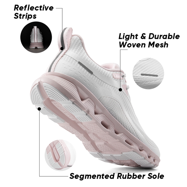 [Air Plush] Women's Breathable Athletic Sneakers - WHITE - 5